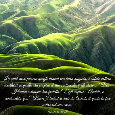 Picture 03 - 1 Re 20:33 RIV - La qual cosa presero quegli uomini per buon - Bible Verse Picture
