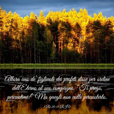 Picture 03 - 1 Re 20:35 RIV - Allora uno de’ figliuoli dei profeti disse per - Bible Verse Picture