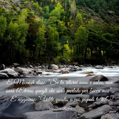 Picture 03 - 1 Re 22:28 RIV - E Micaiah disse: “Se tu ritorni sano e salvo, - Bible Verse Picture