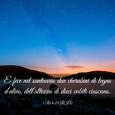 Picture 03 - 1 Re 6:23 RIV - E fece nel santuario due cherubini di legno - Bible Verse Picture