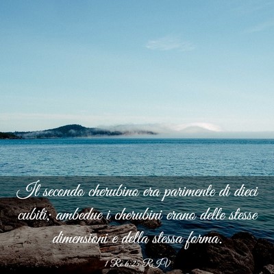 Picture 03 - 1 Re 6:25 RIV - Il secondo cherubino era parimente di dieci - Bible Verse Picture