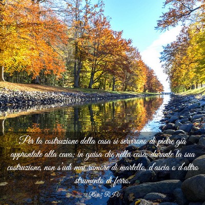 Picture 03 - 1 Re 6:7 RIV - Per la costruzione della casa si servirono di - Bible Verse Picture