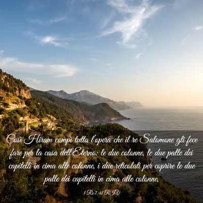 Picture 03 - 1 Re 7:41 RIV - Così Hiram compì tutta l’opera che il re - Bible Verse Picture