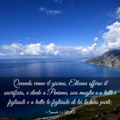 Picture 03 - 1 Samuele 1:4 RIV - Quando venne il giorno, Elkana offerse il - Bible Verse Picture