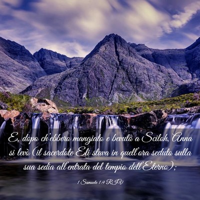Picture 03 - 1 Samuele 1:9 RIV - E, dopo ch’ebbero mangiato e bevuto a Sciloh, - Bible Verse Picture