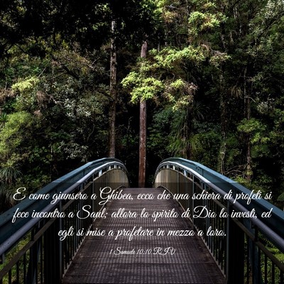 Picture 03 - 1 Samuele 10:10 RIV - E come giunsero a Ghibea, ecco che una schiera di - Bible Verse Picture