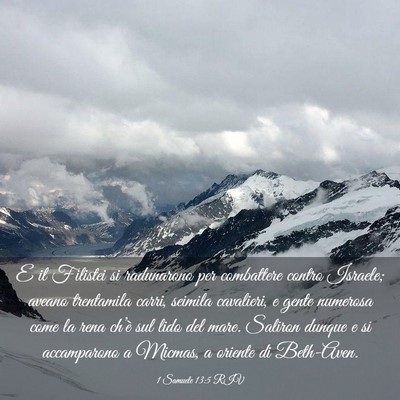 Picture 03 - 1 Samuele 13:5 RIV - E il Filistei si radunarono per combattere contro - Bible Verse Picture