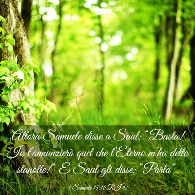 Picture 03 - 1 Samuele 15:16 RIV - Allora Samuele disse a Saul: “Basta! Io - Bible Verse Picture