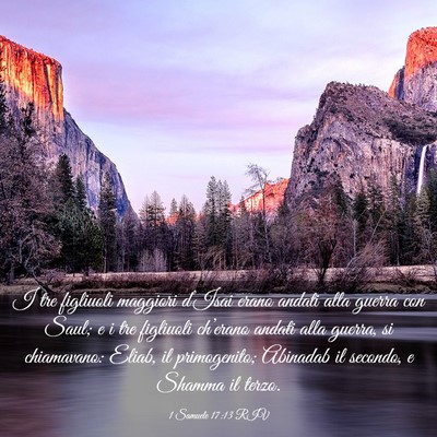 Picture 03 - 1 Samuele 17:13 RIV - I tre figliuoli maggiori d’Isai erano andati - Bible Verse Picture