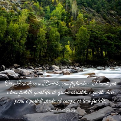 Picture 03 - 1 Samuele 17:17 RIV - Or Isai disse a Davide, suo figliuolo: “Prendi - Bible Verse Picture