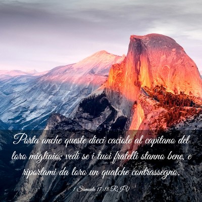 Picture 03 - 1 Samuele 17:18 RIV - Porta anche queste dieci caciole al capitano del - Bible Verse Picture