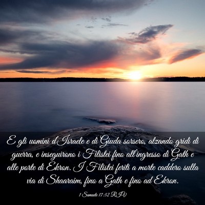 Picture 03 - 1 Samuele 17:52 RIV - E gli uomini d’Israele e di Giuda sorsero, - Bible Verse Picture