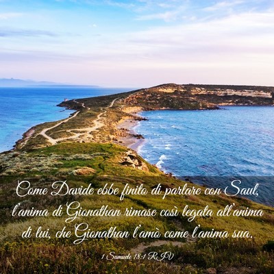 Picture 03 - 1 Samuele 18:1 RIV - Come Davide ebbe finito di parlare con Saul, - Bible Verse Picture