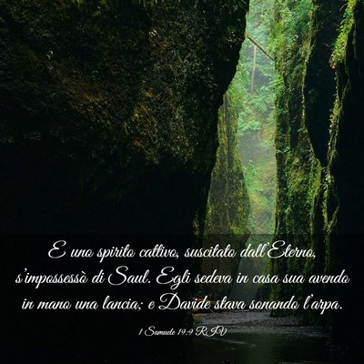 Picture 03 - 1 Samuele 19:9 RIV - E uno spirito cattivo, suscitato dall’Eterno, - Bible Verse Picture