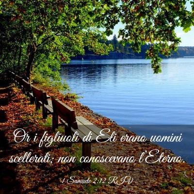 Picture 03 - 1 Samuele 2:12 RIV - Or i figliuoli di Eli erano uomini scellerati; - Bible Verse Picture