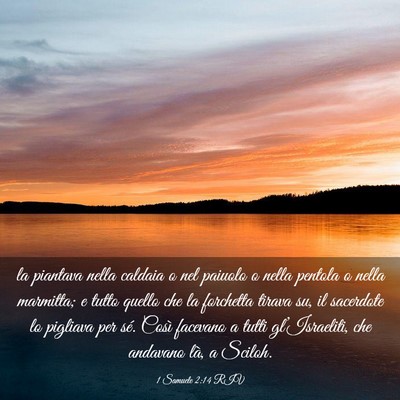 Picture 03 - 1 Samuele 2:14 RIV - la piantava nella caldaia o nel paiuolo o nella - Bible Verse Picture