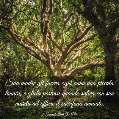 Picture 03 - 1 Samuele 2:19 RIV - Sua madre gli faceva ogni anno una piccola - Bible Verse Picture