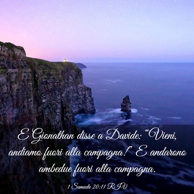 Picture 03 - 1 Samuele 20:11 RIV - E Gionathan disse a Davide: “Vieni, andiamo - Bible Verse Picture