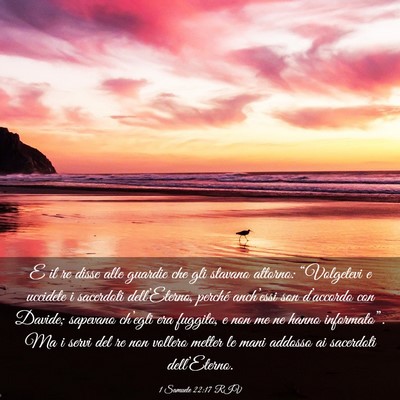 Picture 03 - 1 Samuele 22:17 RIV - E il re disse alle guardie che gli stavano - Bible Verse Picture