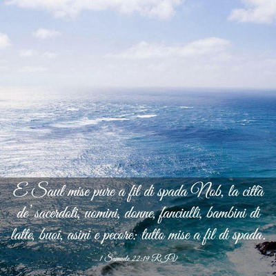 Picture 03 - 1 Samuele 22:19 RIV - E Saul mise pure a fil di spada Nob, la città - Bible Verse Picture