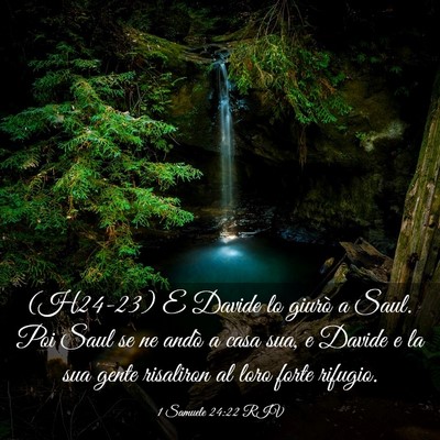 Picture 03 - 1 Samuele 24:22 RIV - (H24-23) E Davide lo giurò a Saul. Poi Saul se - Bible Verse Picture
