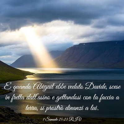 Picture 03 - 1 Samuele 25:23 RIV - E quando Abigail ebbe veduto Davide, scese in - Bible Verse Picture