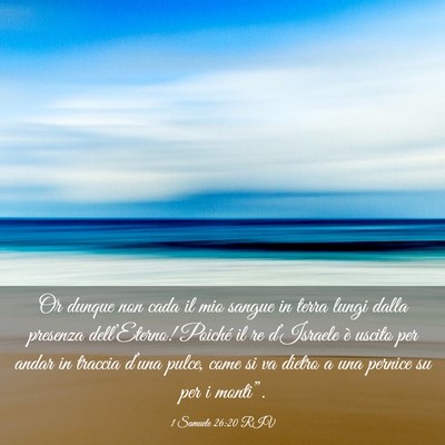 Picture 03 - 1 Samuele 26:20 RIV - Or dunque non cada il mio sangue in terra lungi - Bible Verse Picture