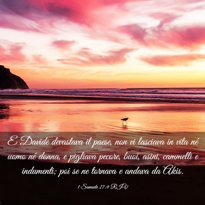 Picture 03 - 1 Samuele 27:9 RIV - E Davide devastava il paese, non vi lasciava in - Bible Verse Picture