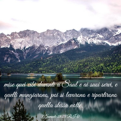 Picture 03 - 1 Samuele 28:25 RIV - mise quei cibi davanti a Saul e ai suoi servi, e - Bible Verse Picture