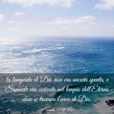 Picture 03 - 1 Samuele 3:3 RIV - la lampada di Dio non era ancora spenta, e - Bible Verse Picture