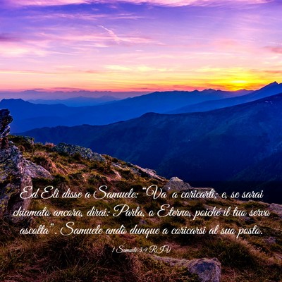 Picture 03 - 1 Samuele 3:9 RIV - Ed Eli disse a Samuele: “Va’ a coricarti; e, - Bible Verse Picture