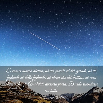 Picture 03 - 1 Samuele 30:19 RIV - E non vi mancò alcuno, né dei piccoli né dei - Bible Verse Picture