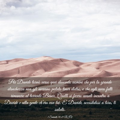 Picture 03 - 1 Samuele 30:21 RIV - Poi Davide tornò verso quei duecento uomini che - Bible Verse Picture