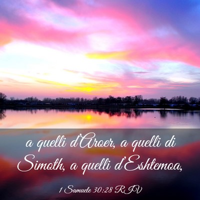 Picture 03 - 1 Samuele 30:28 RIV - a quelli d’Aroer, a quelli di Simoth, a quelli - Bible Verse Picture