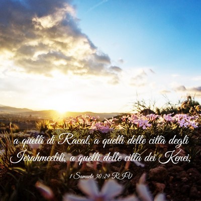Picture 03 - 1 Samuele 30:29 RIV - a quelli di Racal, a quelli delle città degli - Bible Verse Picture