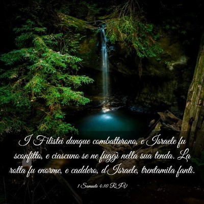 Picture 03 - 1 Samuele 4:10 RIV - I Filistei dunque combatterono, e Israele fu - Bible Verse Picture