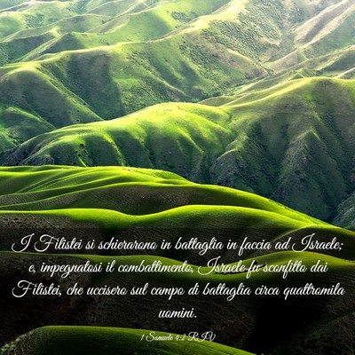 Picture 03 - 1 Samuele 4:2 RIV - I Filistei si schierarono in battaglia in faccia - Bible Verse Picture