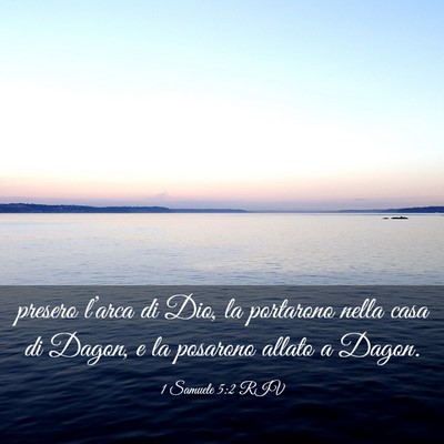 Picture 03 - 1 Samuele 5:2 RIV - presero l’arca di Dio, la portarono nella casa - Bible Verse Picture