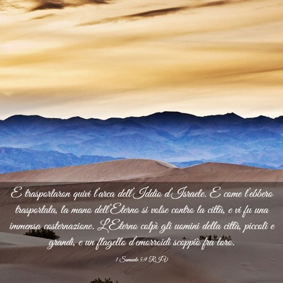 Picture 03 - 1 Samuele 5:9 RIV - E trasportaron quivi l’arca dell’Iddio - Bible Verse Picture