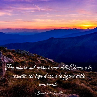 Picture 03 - 1 Samuele 6:11 RIV - Poi misero sul carro l’arca dell’Eterno e la - Bible Verse Picture