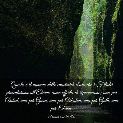 Picture 03 - 1 Samuele 6:17 RIV - Questo è il numero delle emorroidi d’oro che i - Bible Verse Picture