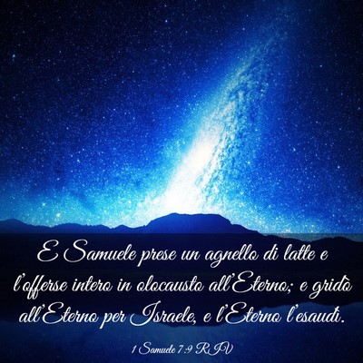 Picture 03 - 1 Samuele 7:9 RIV - E Samuele prese un agnello di latte e l’offerse - Bible Verse Picture