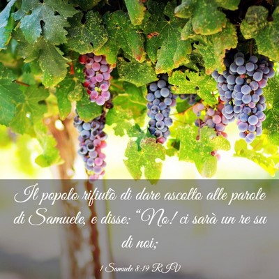 Picture 03 - 1 Samuele 8:19 RIV - Il popolo rifiutò di dare ascolto alle parole di - Bible Verse Picture