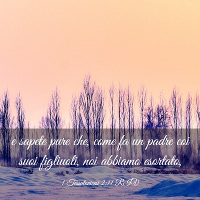 Picture 03 - 1 Tessalonicesi 2:11 RIV - e sapete pure che, come fa un padre coi suoi - Bible Verse Picture
