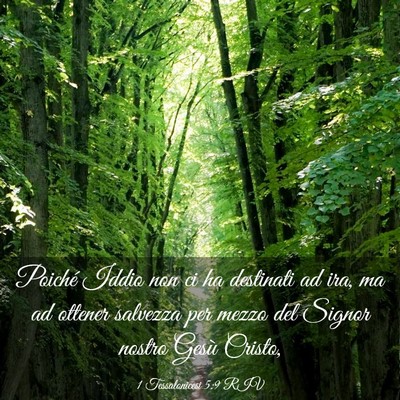 Picture 03 - 1 Tessalonicesi 5:9 RIV - Poiché Iddio non ci ha destinati ad ira, ma ad - Bible Verse Picture