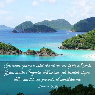 Picture 03 - 1 Timoteo 1:12 RIV - Io rendo grazie a colui che mi ha reso forte, a - Bible Verse Picture