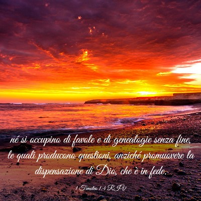 Picture 03 - 1 Timoteo 1:4 RIV - né si occupino di favole e di genealogie senza - Bible Verse Picture