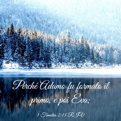 Picture 03 - 1 Timoteo 2:13 RIV - Perché Adamo fu formato il primo, e poi - Bible Verse Picture