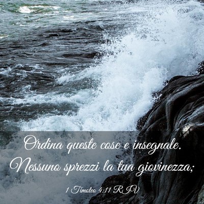 Picture 03 - 1 Timoteo 4:11 RIV - Ordina queste cose e insegnale. Nessuno sprezzi - Bible Verse Picture