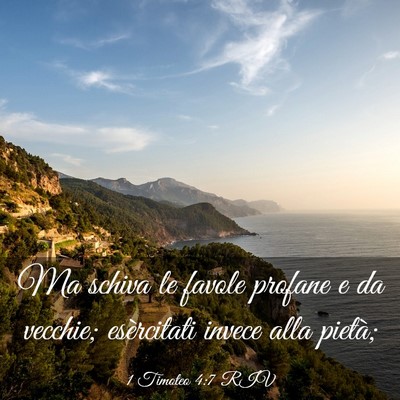 Picture 03 - 1 Timoteo 4:7 RIV - Ma schiva le favole profane e da vecchie; - Bible Verse Picture